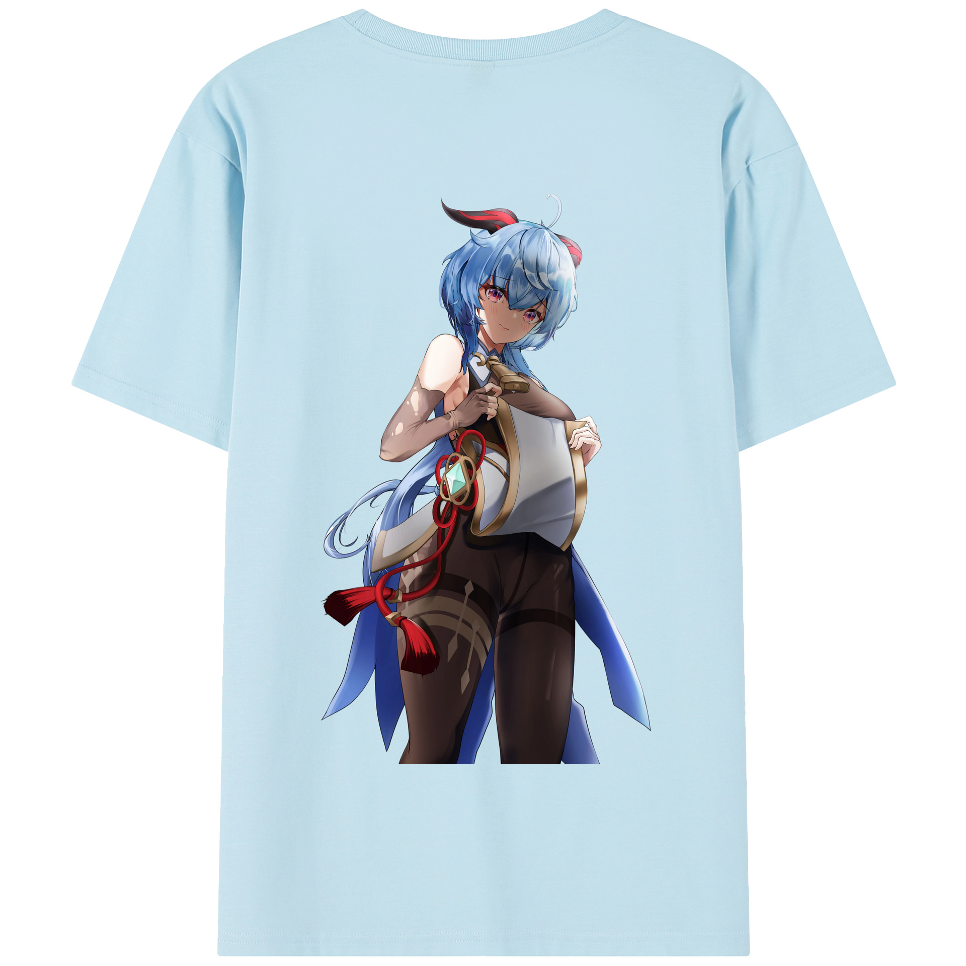 げんし神 甘雨 かんう genshin Ganyu 綿100％半袖Tシャツ（背面プリント）